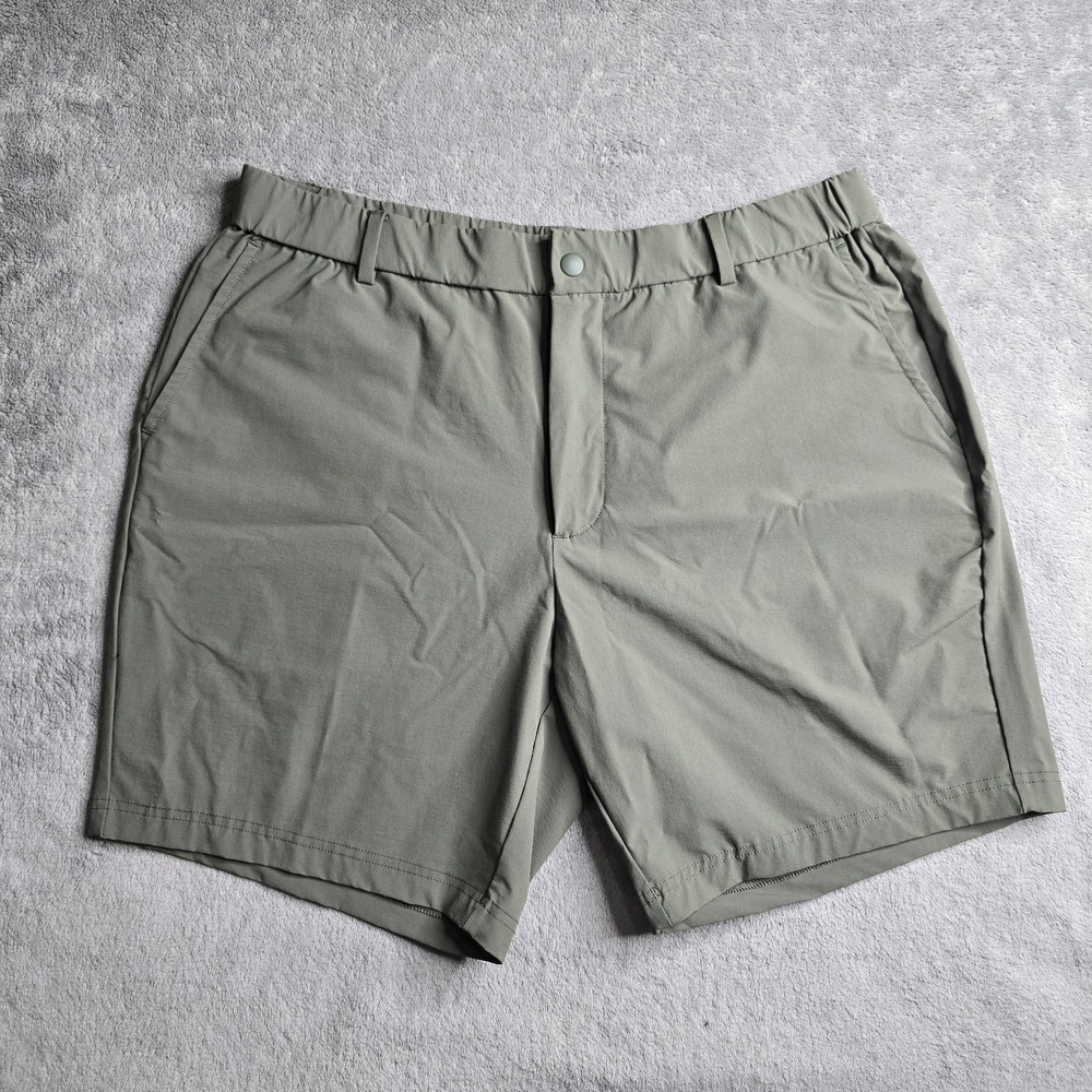 Bearbottom 7" Shorts Mens Large Green Stretch Snap Button Zip Pocket Comfort